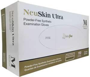 Medgluv Advanced Stretch Formulation NeuSkin Ultra Synthetic Stretch Vinyl Exam Gloves 150 Gloves Per Box Powder-Free Large Latex-Free 