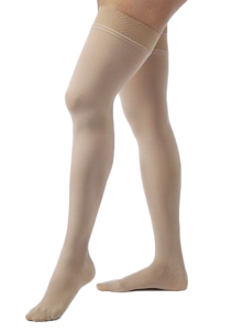 Jobst® Opaque 15-20 mmHg Closed Toe Thigh High Moderate Compression Stockings with Silicone Band Product Image