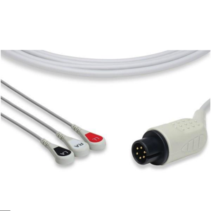 3 Attached Lead ECG Cable Product Image