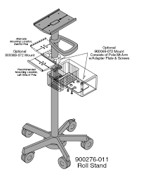 GE 5-Wheel Roll Stand, Dash/Eagle3000 with Adapter Plate & Basket  Product Image