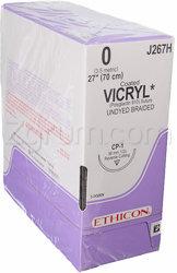 Vicryl®  (polyglactin 910) Sutures, Reverse Cutting, Size 0 Product Image
