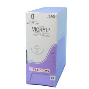 Vicryl® (polyglactin 910) Sutures, Taper Point, Size 0 Product Image