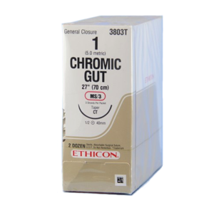 Surgical Gut Suture - Chromic, Taper Point, Size 1 Product Image