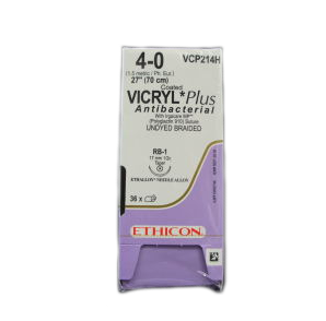 Coated Vicryl® Plus Antibacterial Sutures, Taper Point, Size 4 Product Image