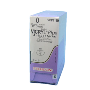 Coated Vicryl® Plus Antibacterial Sutures, Undyed Braided Product Image