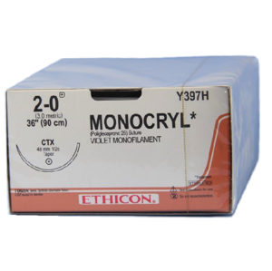 Monocryl® (poliglecaprone 25) Sutures, Taper Point, Size 2 Product Image