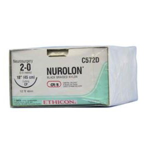  Nurolon® Nylon Sutures, Reverse Cutting, Size 2 Product Image