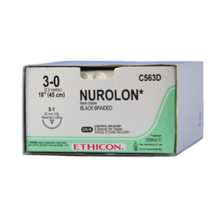 Nurolon® Nylon Sutures, Reverse Cutting, Size 3 Product Image