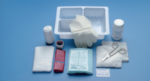 Dressing Change Tray with Saline Solution and Stretch Gauze Product Image