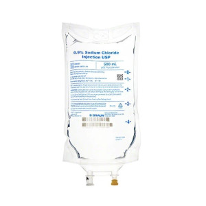 Replacement Preparation, 500 mL IV Solution Flexible Bag, 0.9% Sodium Chloride Intravenous, sold as 24/Case by B. Braun Q8001, replacement of L8001 Product Image